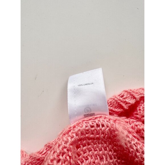 ROBERT RODRIGUEZ Coral Linen Open Knit Oversized Pullover Sweater, One Size - Picture 14 of 15